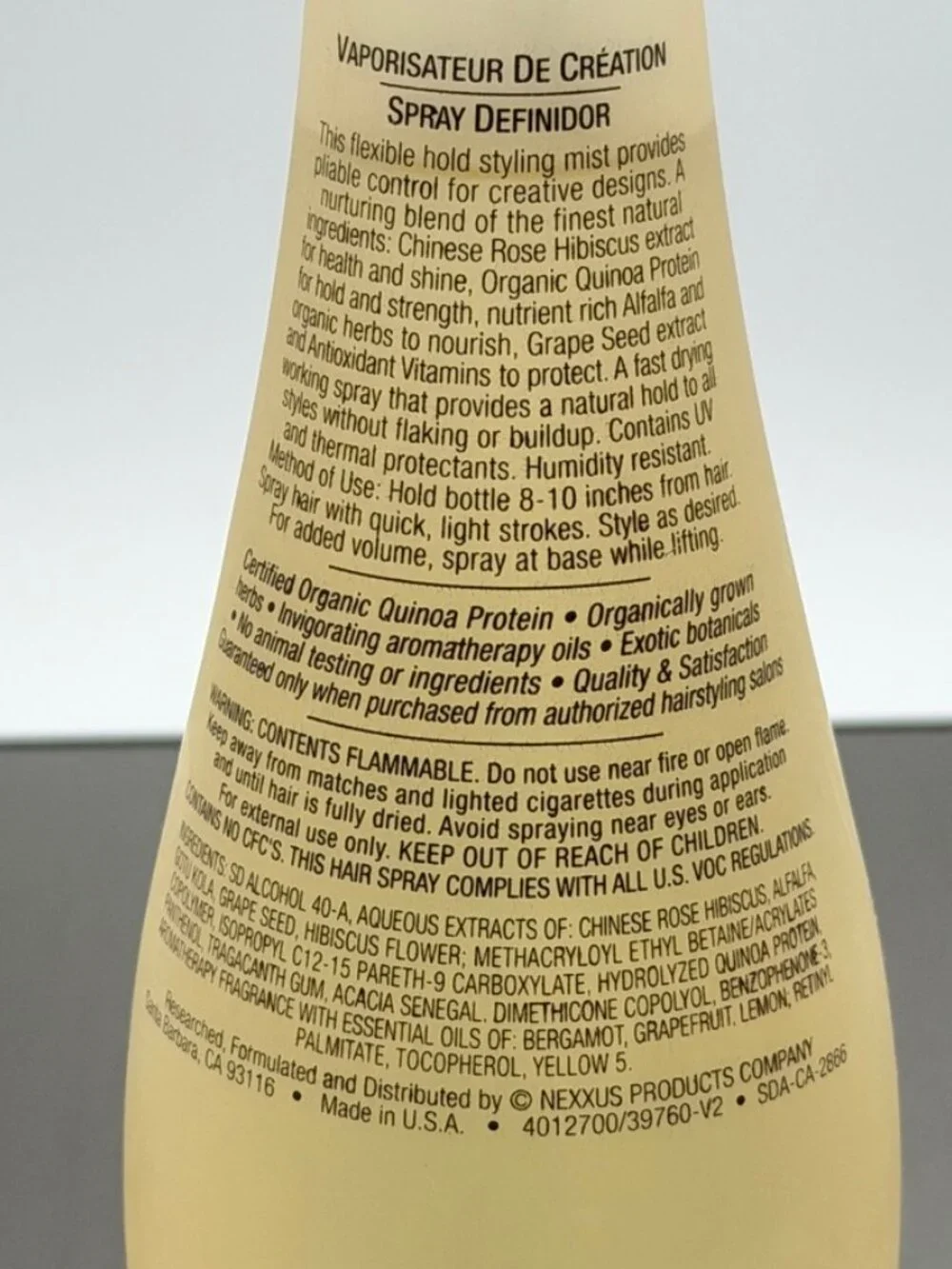 Nexxus Phyto The Art Organics Supple Hold Designing Spray 10 FL Oz -Discontinued